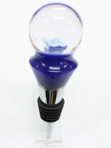Blue / Blue Bottle Stopper handcrafted by Paul's Pens n Things