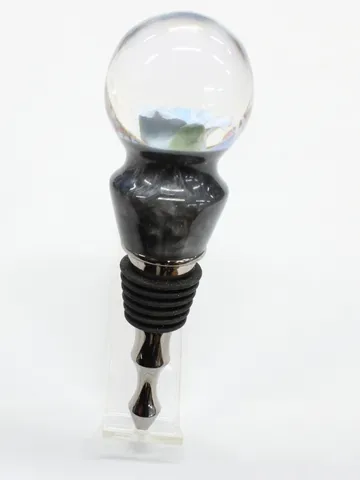 Silver / Blue Bottle Stopper handcrafted by Paul's Pens n Things