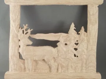 3D Landscape — Deer in a Frame carved by Paul's Pens n Things