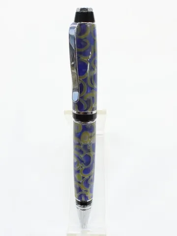 Chrome Cigar Pen with Pasta Shells Barrels handcrafted by Paul's Pens n Things