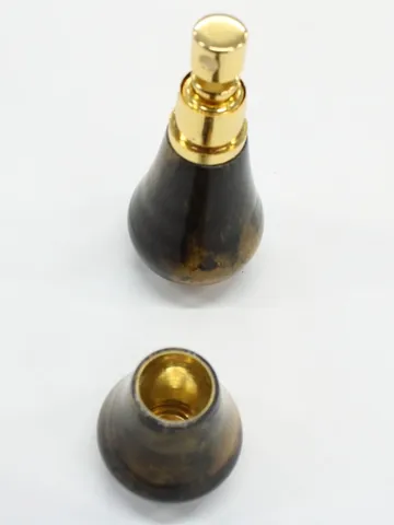 Perfume Atomizer in Black & Gold Resin handcrafted by Paul's Pens n Things