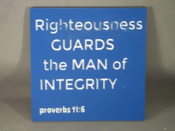 Mosaic Sign — Righteousness carved by Paul's Pens n Things