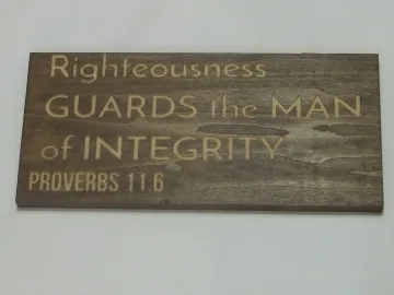 Wood Sign — Righteousness carved by Paul's Pens n Things